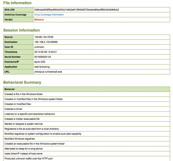 Analysis From the WildFire Portal